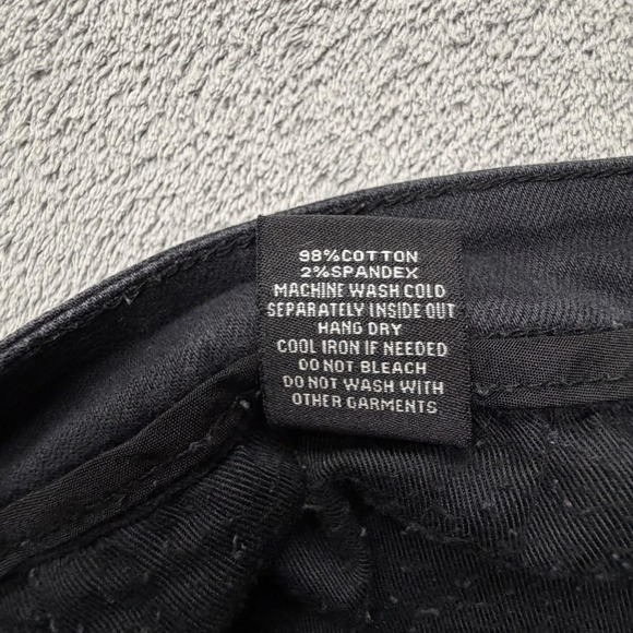 Makobi Denim Shorts Mens Measured 41x12 Black Distressed Biker Ribbed‎ Stretch - Picture 9 of 9